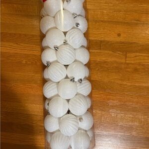 Elegant White Holiday Ornaments Set of 50